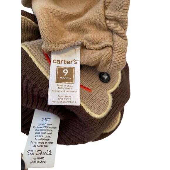 Lot of 5 Carters Monkey Dog Baby Hats Pajama Pants 6 Months - Picture 7 of 10